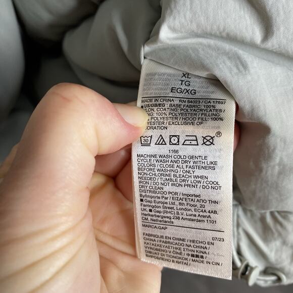 Gap Hooded Oversized Parka Jacket Mens XL Silver - Picture 10 of 11